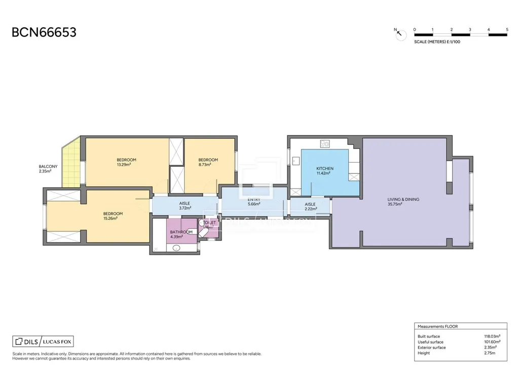 Plan - Bright Apartment with Terrace in Barcelona