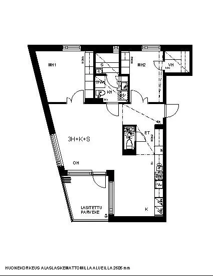 Plaan - Spacious Apartment with Balcony in Suurpelto, Espoo