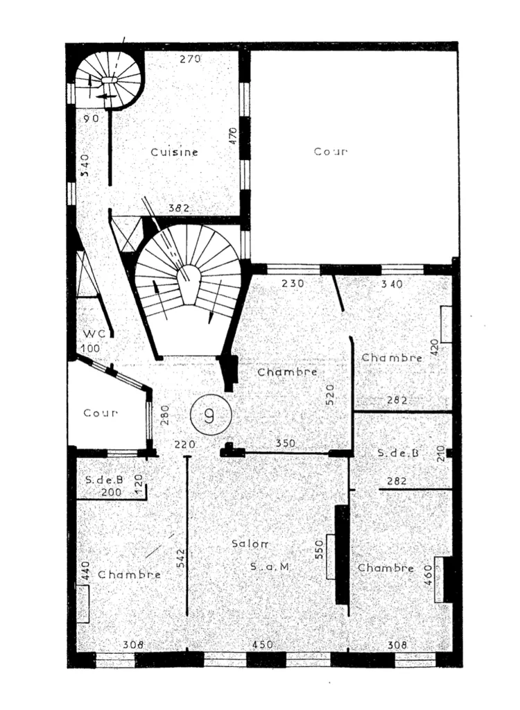Plan - Appartement Haussmannien avec Exposition Sud à Paris 9ème