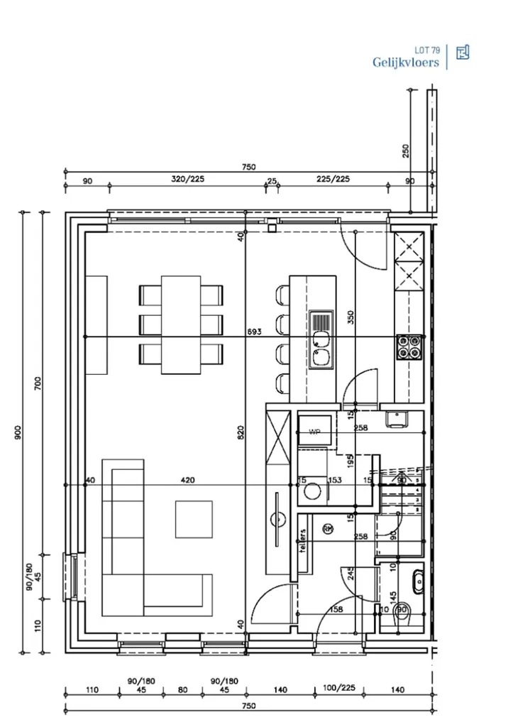 Plan - Nouvelle Maison Moderne avec AFWERKING sur Mesure à Stekene