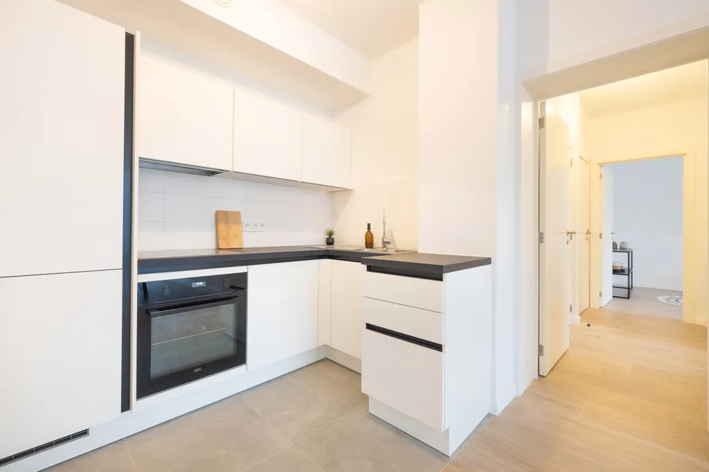 Köök - Newly Built Apartment with Solar Panels in Laeken