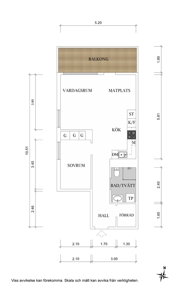 Planimetria - Bright 2-Bedroom Flat with Balcony in Kallhällsparken