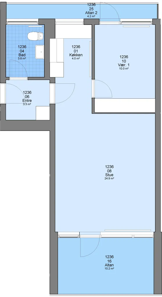 Plan - Two-Bedroom Flat with Modern Amenities in Esbjerg