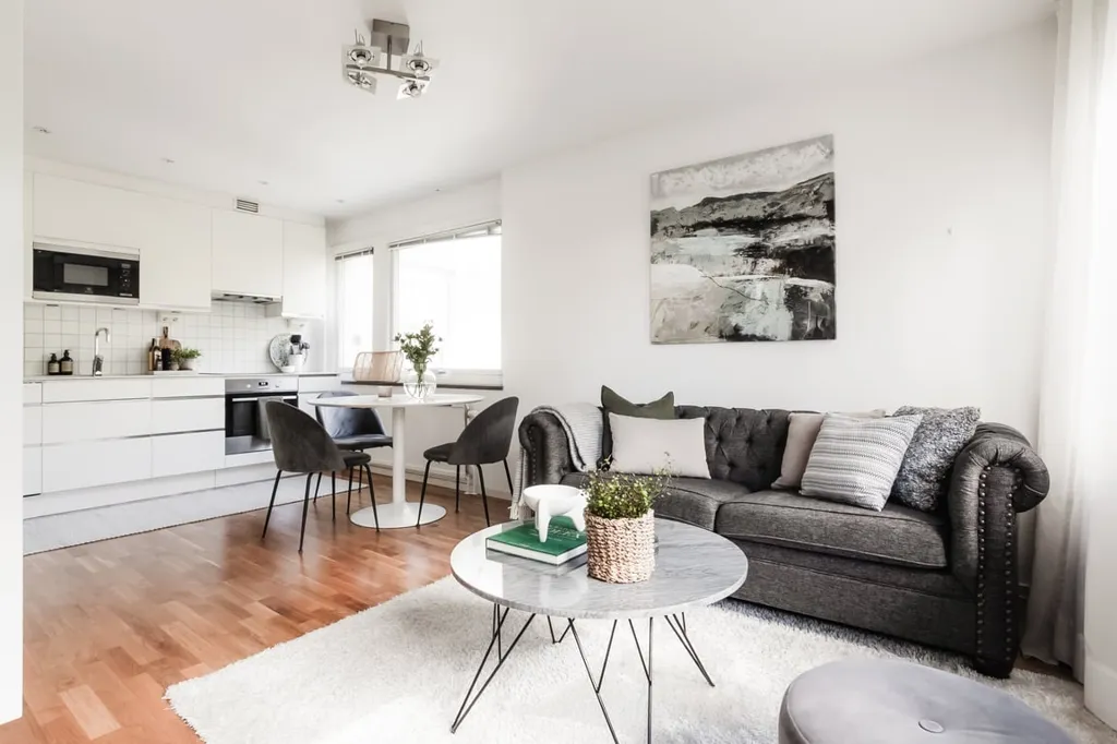 Séjour - Corner Flat with Park View in Göteborg