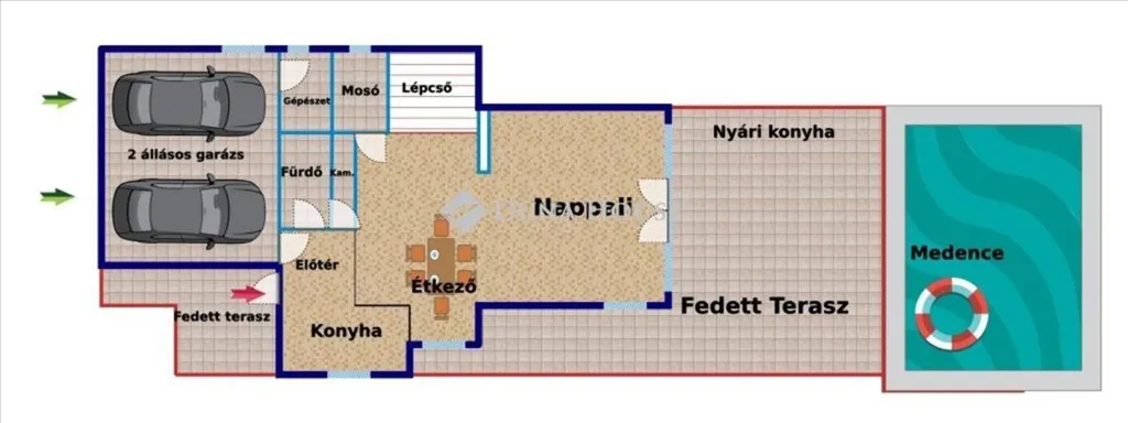 Planimetria - Panoramic Family House with Pool in Csobánka