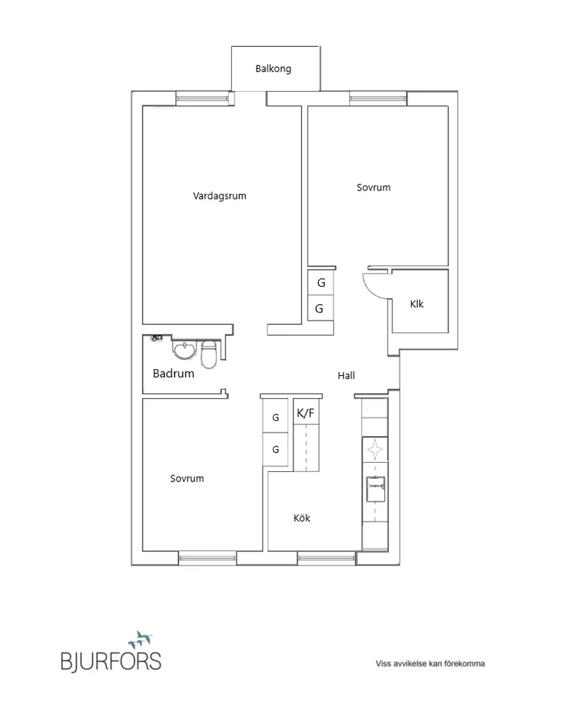 Plaan - Apartment with Balcony in Skellefteå