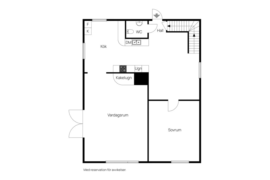 Plan - 1.5-Storey Villa with Central Location in Unnaryd