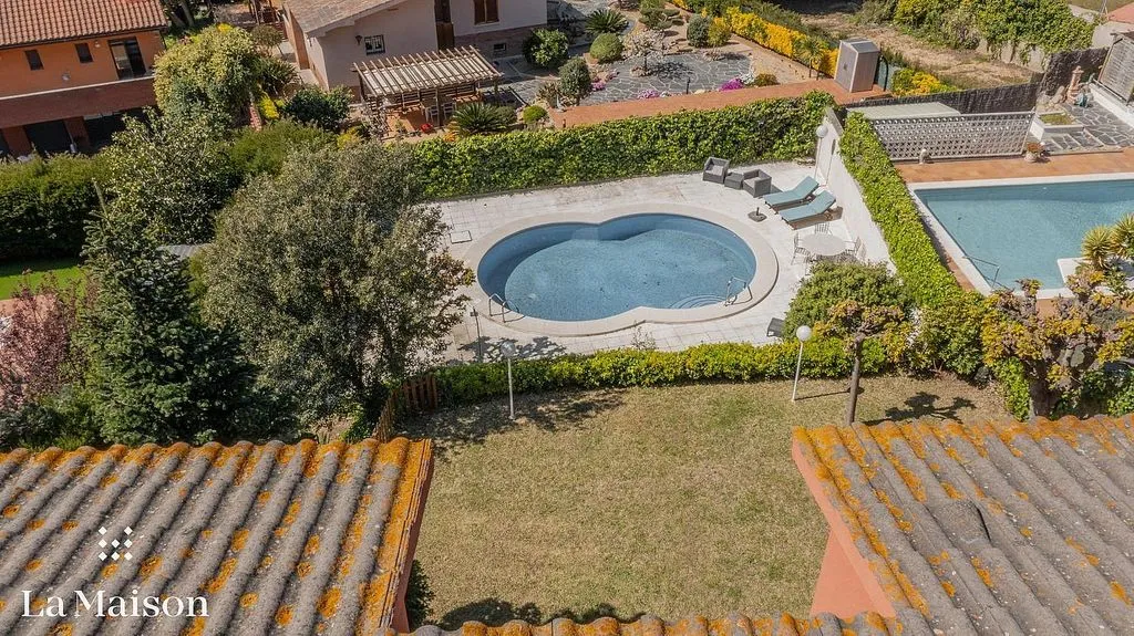 Aerial - Luxury House with Pool in Arenys de Munt