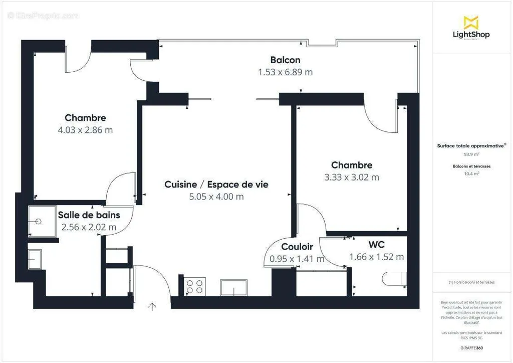 Plan - Appartement T3 avec Loggia au Calme à Nantes