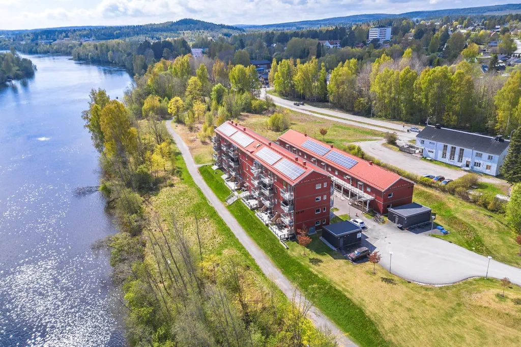 Vue aérienne - Modern Flat with Ljungan View in Kvissleby