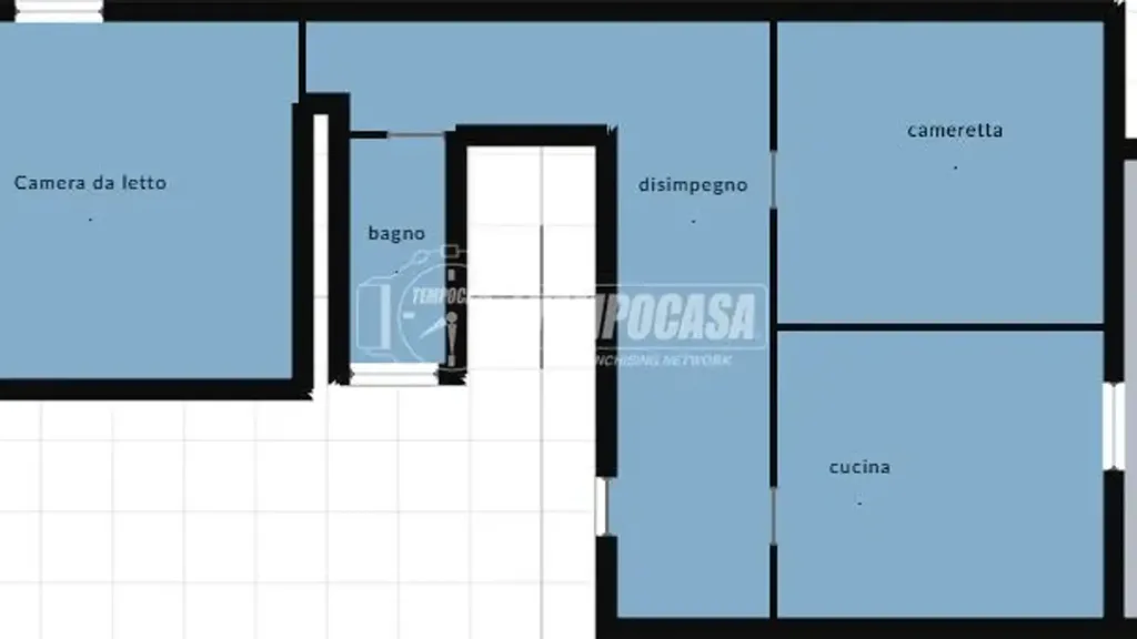 Planimetria - Bright Bilocale with Balcony in Afragola