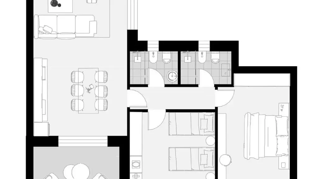 Plan - Newly Constructed Apartment with Balcony in Ancona