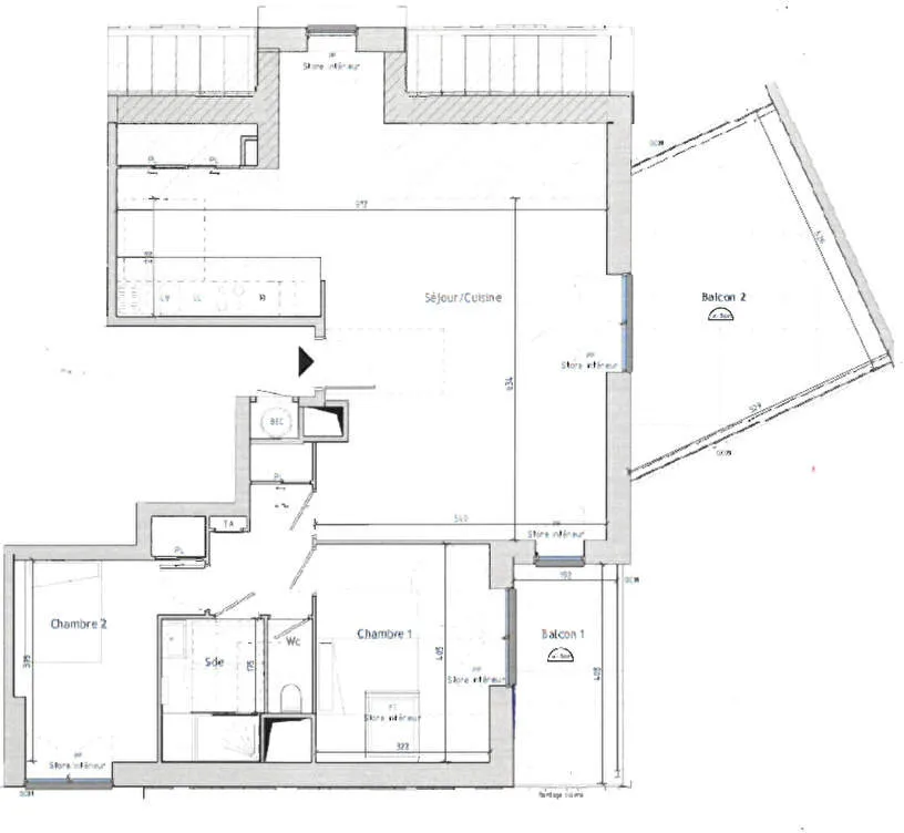 Plaan - 3-Bed Apartment with Terrace in Le Palais