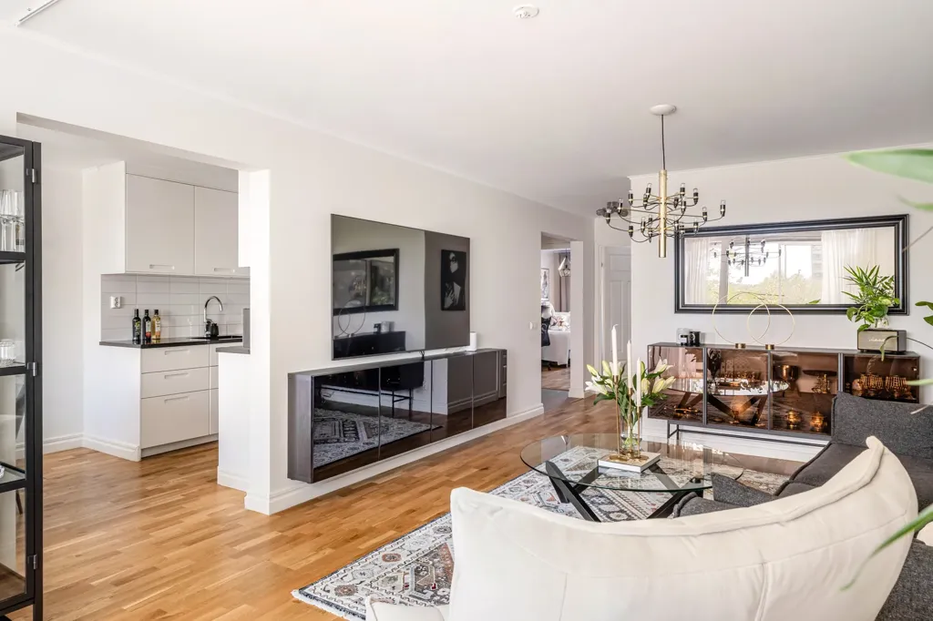 Living Room - Apartment with Rental Unit in Täby