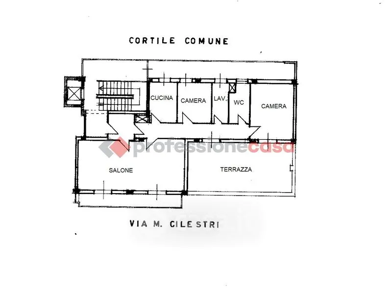 Floor Plan - Rented Apartment with Terrace in Catania