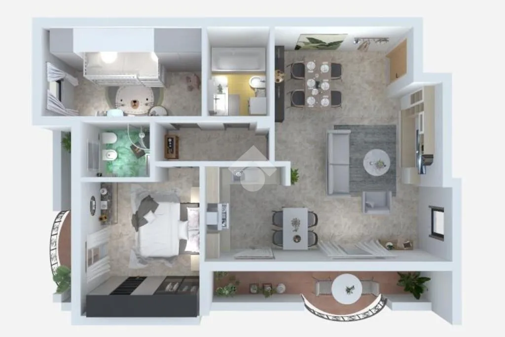 Plan - Attico with Balcony in Crespiatica