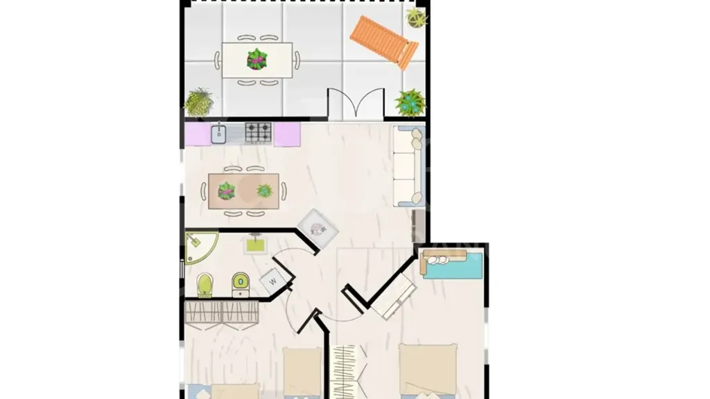 Plan - Ground Floor Apartment with Veranda in Budoni