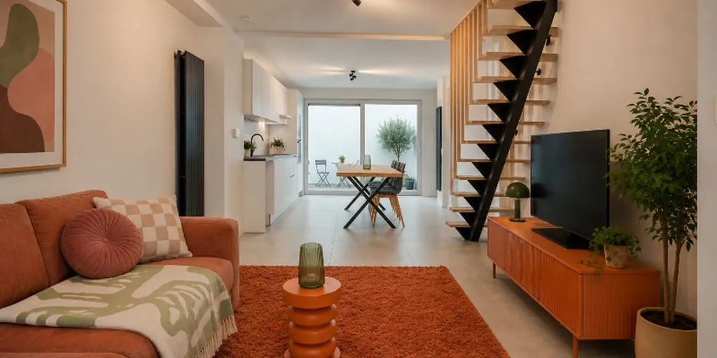 Living Room - Charming House with Terrace in Ghent Centre