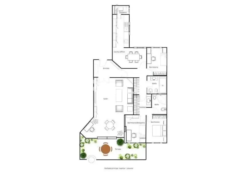 Plaan - Apartment with Terrace in La Flota