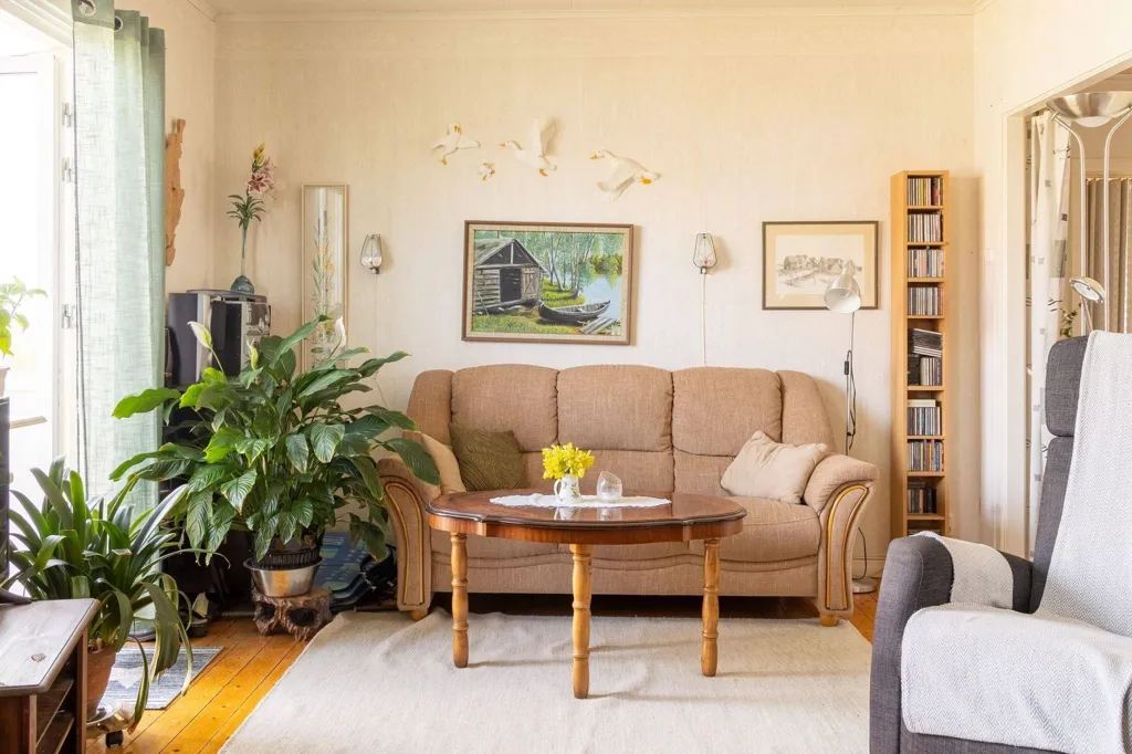 Living Room - Villa with Sea and Bogeviken Views in Slite