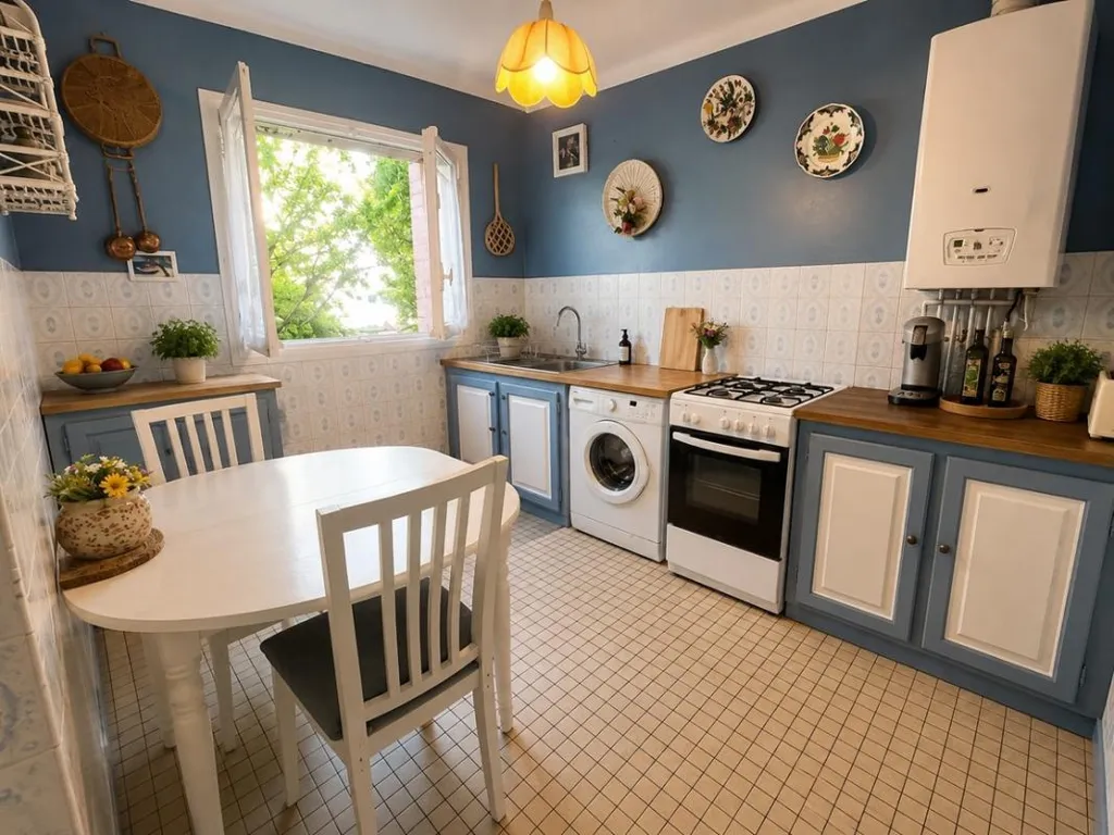 Kitchen - 1950s House with Garden in Lanveur