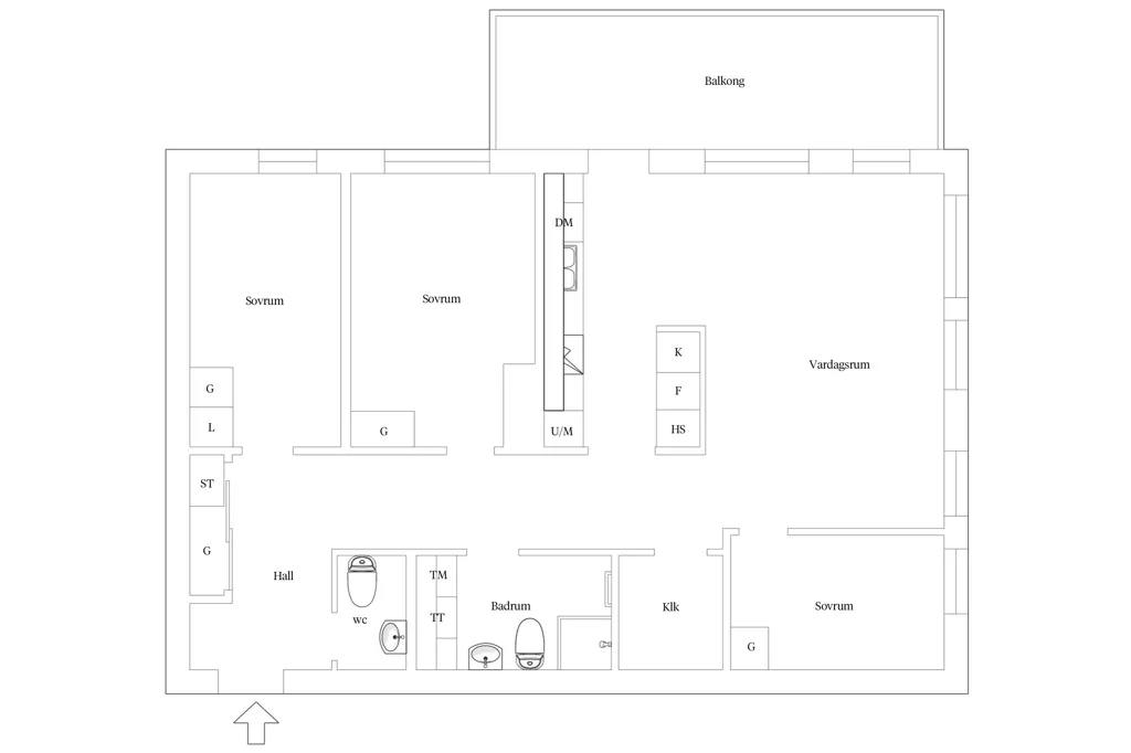 Plaan - Apartment with Balcony in Central Kristianstad