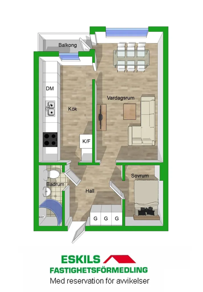 Appartement 2 pièces à Eskilstuna kommun