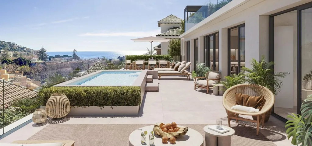 Terrace - Duplex with Pool in El Limonar, Málaga