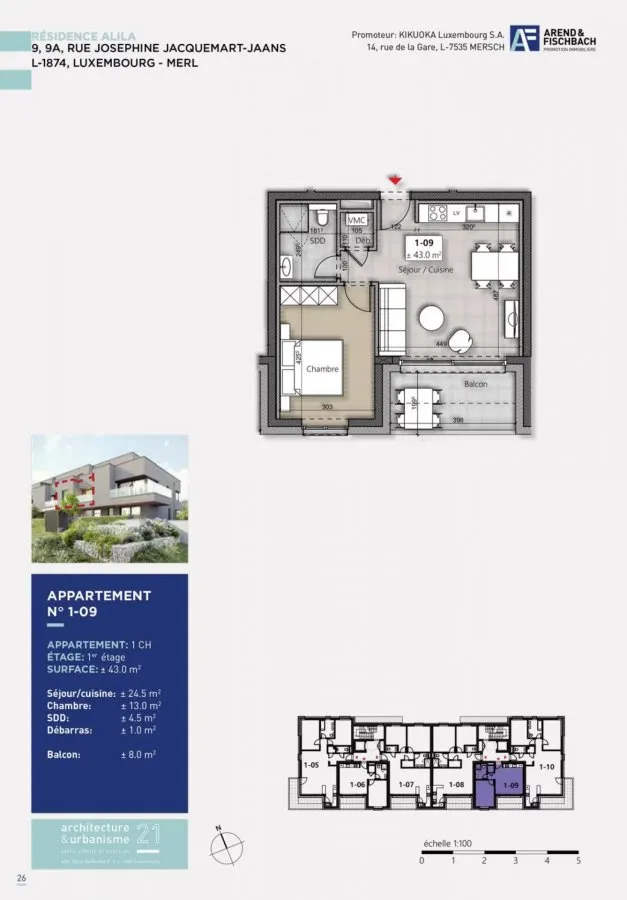Luxembourg-Belair Apartment with Balcony