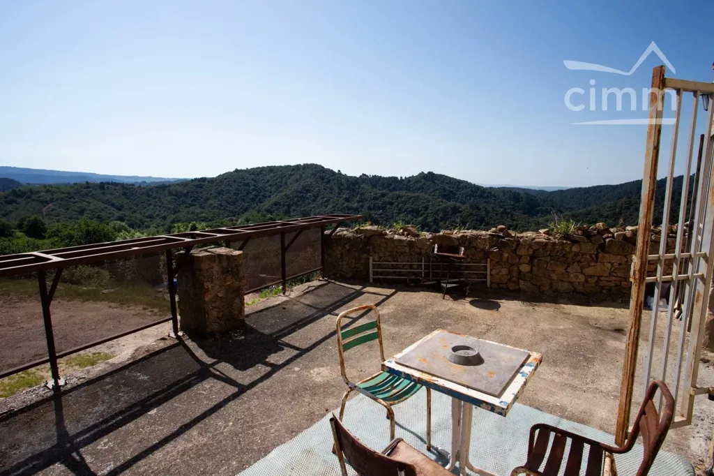Terrasse - Maison en pierre avec vue panoramique à Saint-Andéol-de-Vals