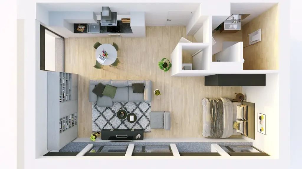 Planimetria - Studio Apartment with Central Location in Tilburg