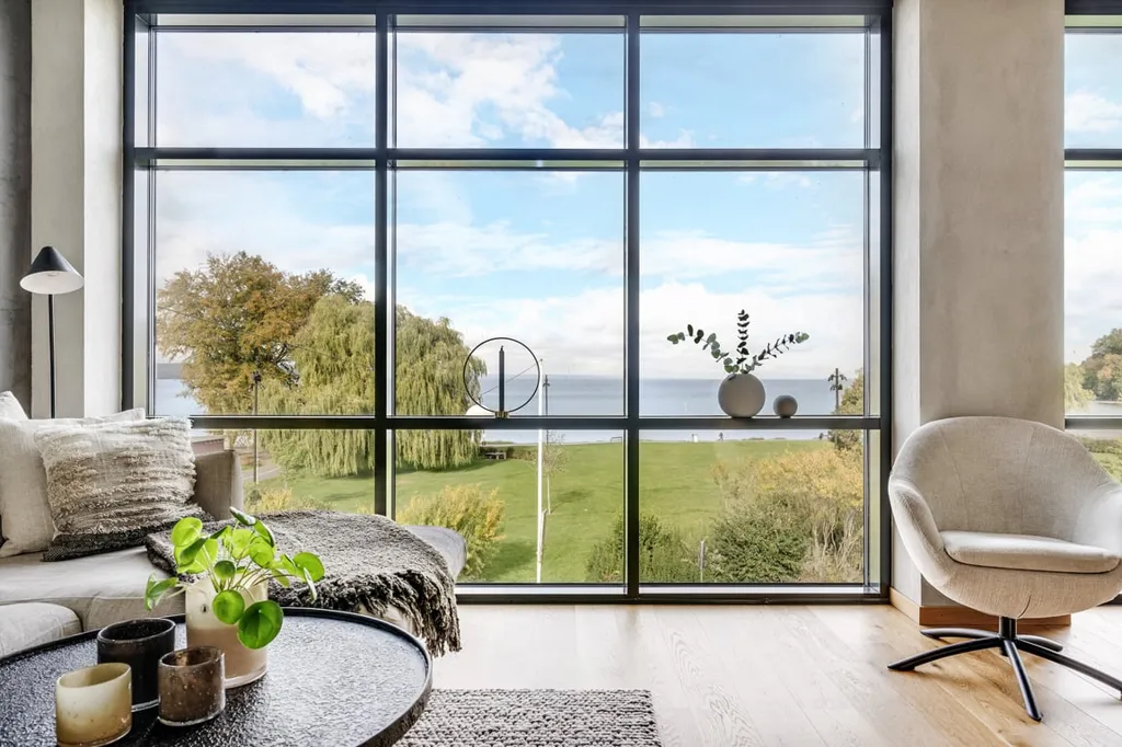 Séjour - Modern Two-Bedroom Flat with Vättern View in Jönköping