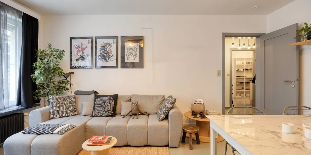 Séjour - Appartement de plain-pied avec terrasse au centre de Gand