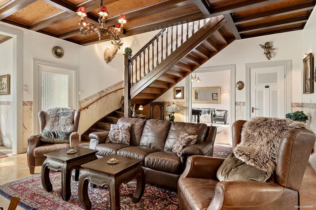 Living Room - Historic Manor with River View in Blekinge