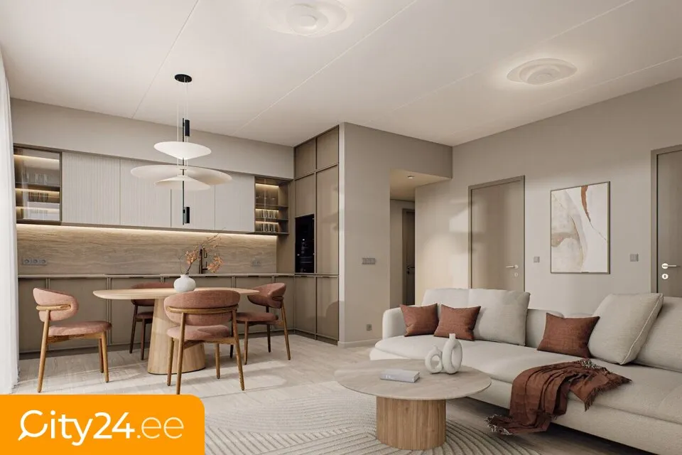 Living Room - 4-Bedroom Apartment with Sea View in Pirita