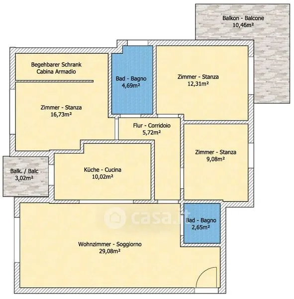 Plan - Spacious Apartment with Balcony in Merano