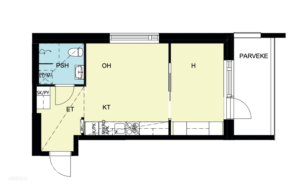 Plan - East-Facing Balcony Flat in Tampere