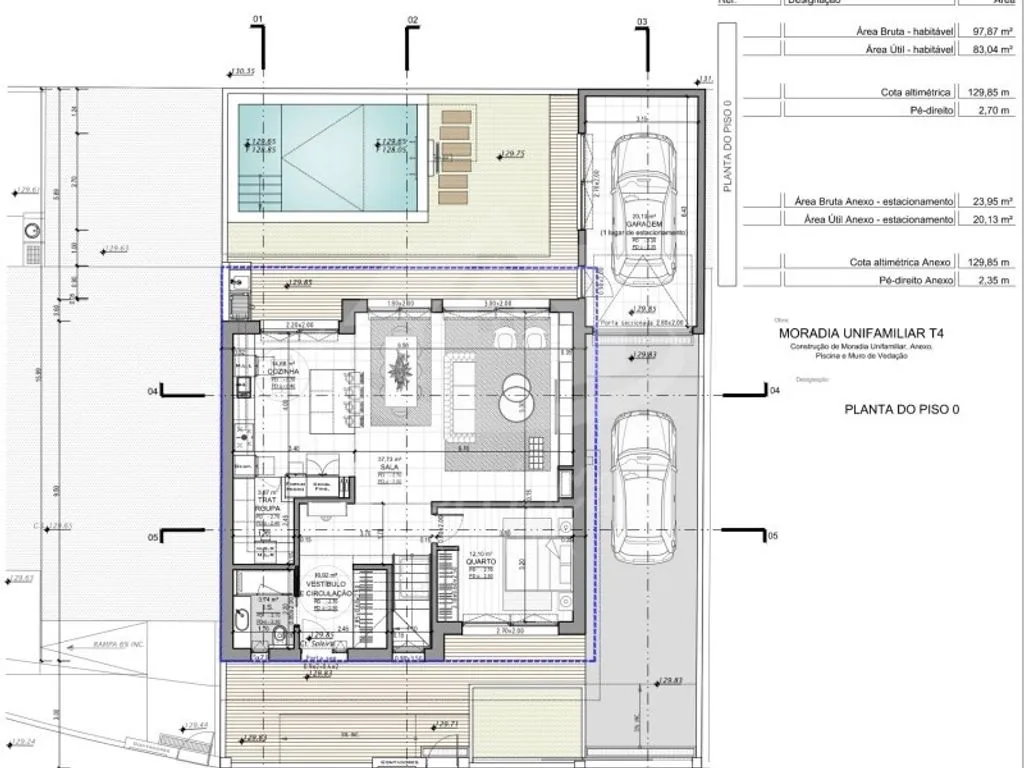 Plan - Contemporary Semidetached House with Jacuzzi in Loures