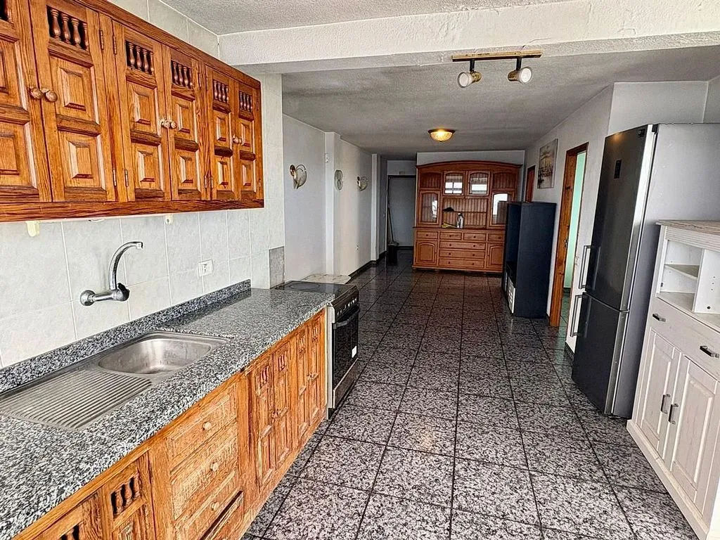 Kitchen - Seafront Apartment with Terrace in El Pris