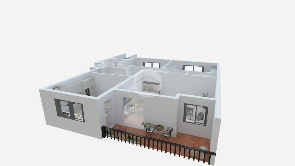 Plan - Four-Bedroom Apartment with Balcony in Florence