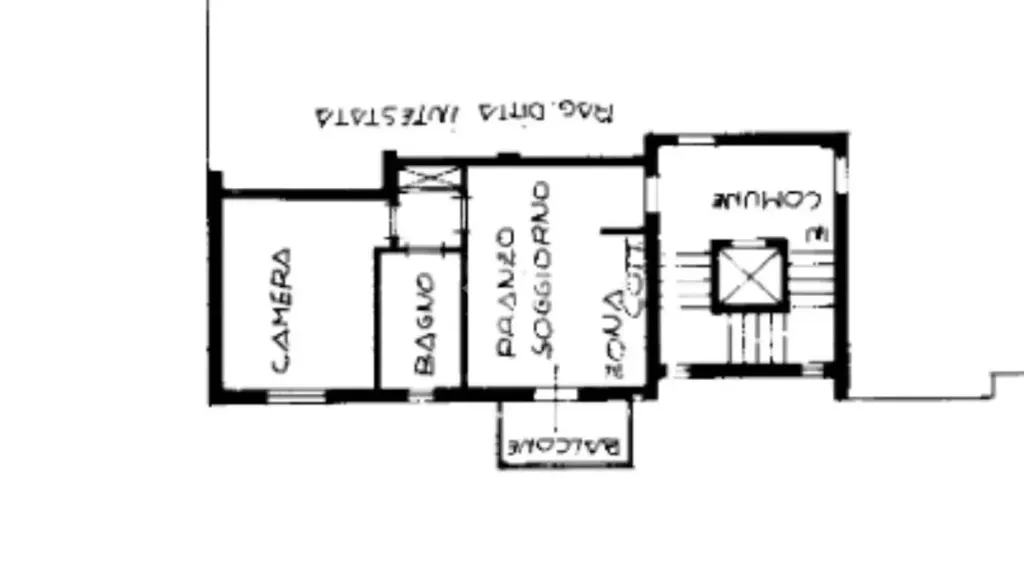 Floor Plan - Two-Bedroom Apartment with Balcony in Cavriago