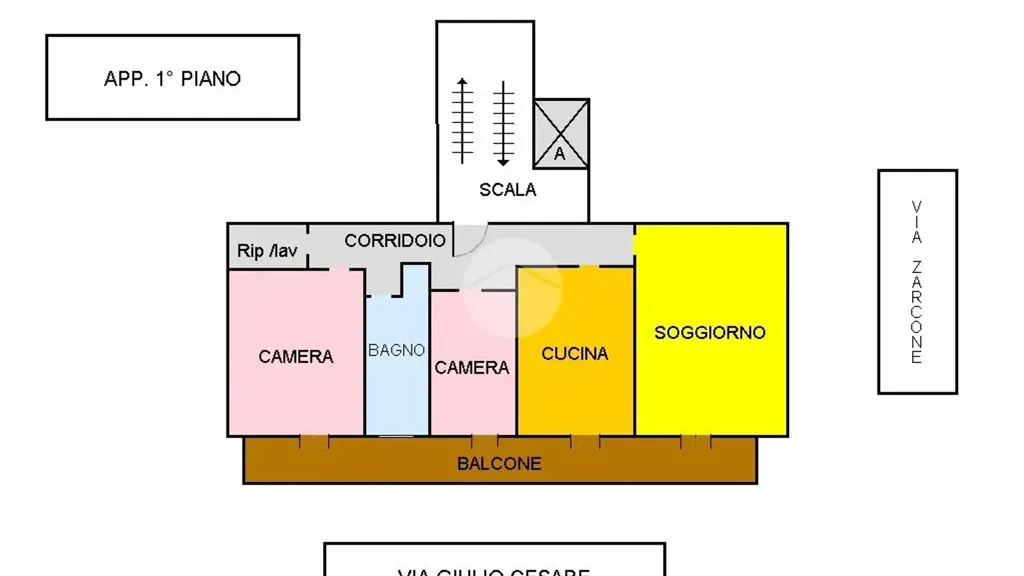Plan - First-Floor Flat with Balcony in Villabate