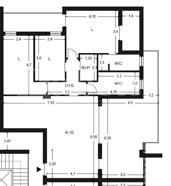 Planimetria - New Apartment with Balcony in San Marcellino