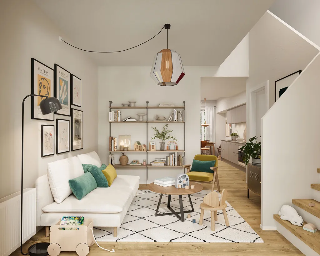 Séjour - Row House with Large Windows in Travbyen