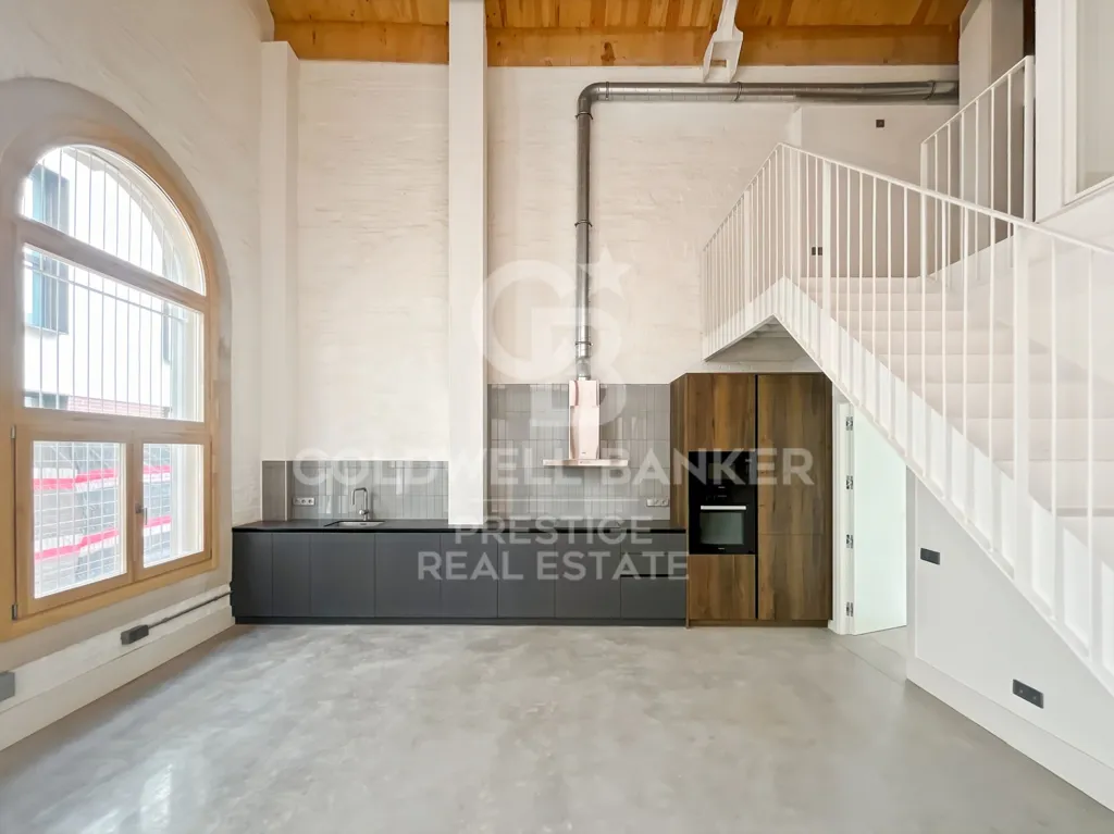 Köök - Loft Duplex with Terrace in Poblenou, Barcelona