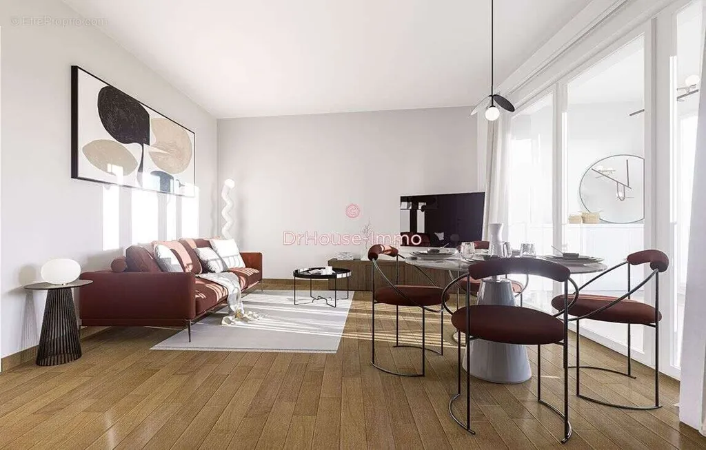 Séjour - Appartement Lumineux avec Balcon à Vannes