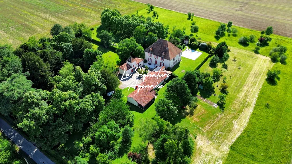Vue aérienne - Maison en Pierre avec Piscine à Montesquieu