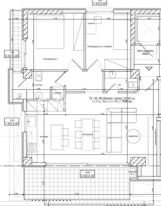 Plan - Apartment with Balcony and View in Galatsi
