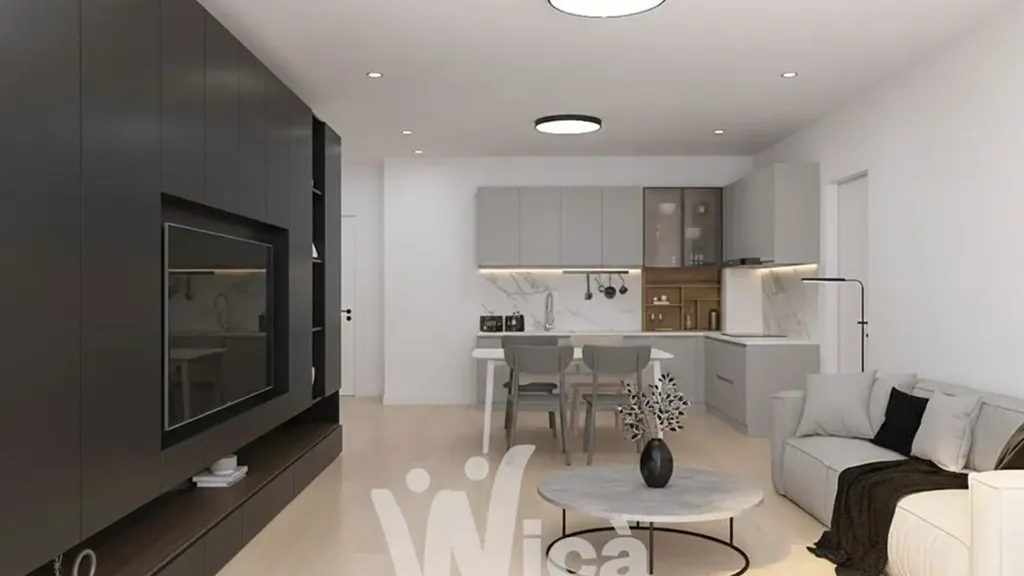 Living Room - Modernised Apartment with Balcony in Cesena