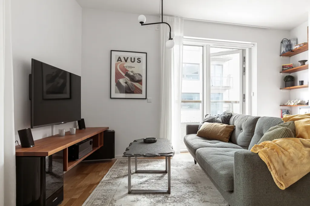 Soggiorno - Corner Flat with Balcony in Göteborg